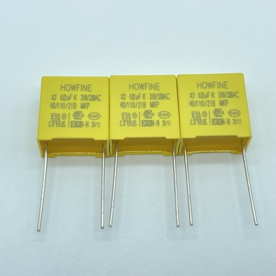 MKP 0.82uF X2 নিরাপত্তা ক্যাপাসিটর দ্রাবক প্রতিরোধী ইপক্সি রেজিন